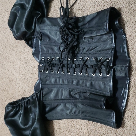 Gothicxo Black Corset Goth Emo Punk Metal Clasps Size XL Steampunk Gothic xo - Picture 11 of 11